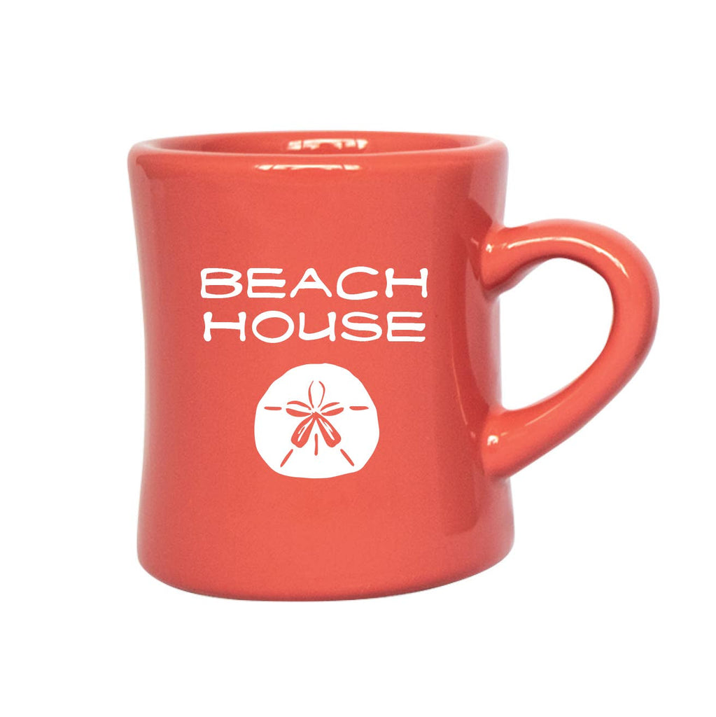 Vital Industries - Beach House Diner Mug, printed Starfish, Sand Dollar: Coral Sand Dollar