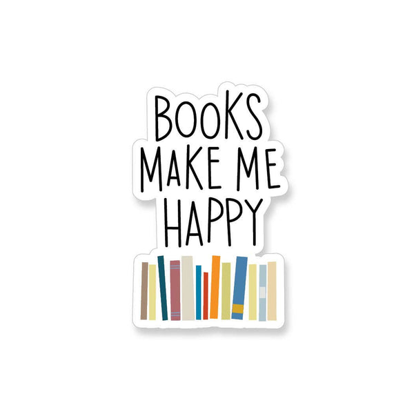 Apartment 2 Cards - Books Make Me Happy Vinyl Sticker