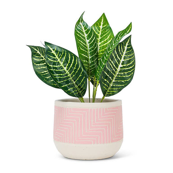 Abbott - Pink Lg Etched Planter-6.5"D