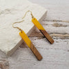 Treasure Wholesale - Stick Resin & Wood Drop Earrings: Pink