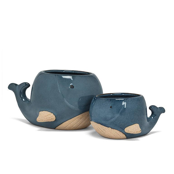 Abbott - Sm Blue Whale Planter-2" H