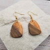 Treasure Wholesale - Wood & Resin Gold Foil Earrings: White