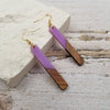 Treasure Wholesale - Stick Resin & Wood Drop Earrings: Pink