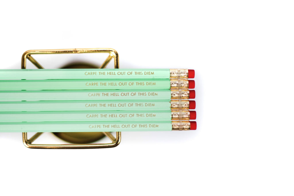 Tiramisu Paperie - Carpe The Hell Gold Foil Pencils