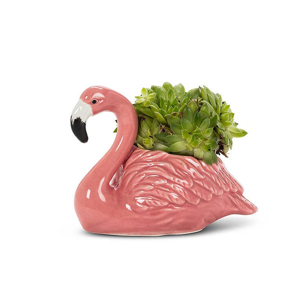 Abbott - Sm Pink Flamingo Planter-3" H