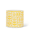 Abbott - Sm Floral Grid Planter-Yellow-4" H