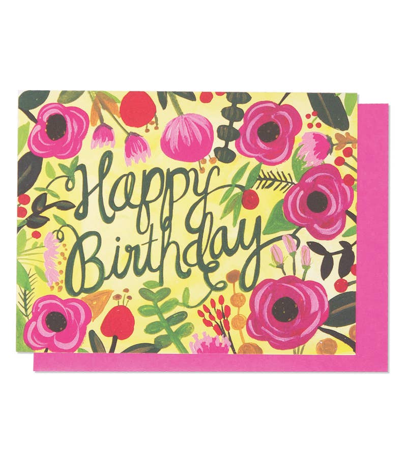 Thimblepress - Happy Birthday Floral Greeting Card