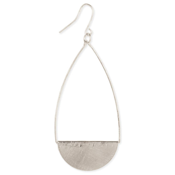 ZAD - Brushed Silver Teardrop Earring