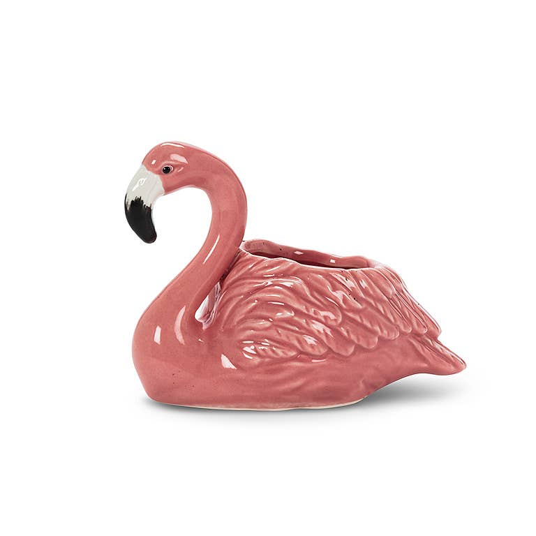 Abbott - Sm Pink Flamingo Planter-3" H