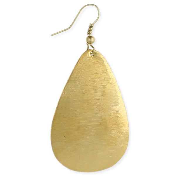 ZAD - Brushed Gold Teardrop Earring