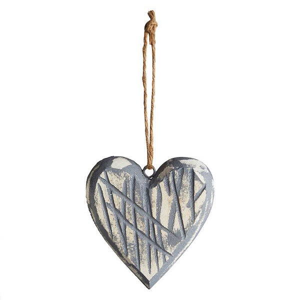 47th & Main (Creative Brands) - Grey Wood Heart Hanger