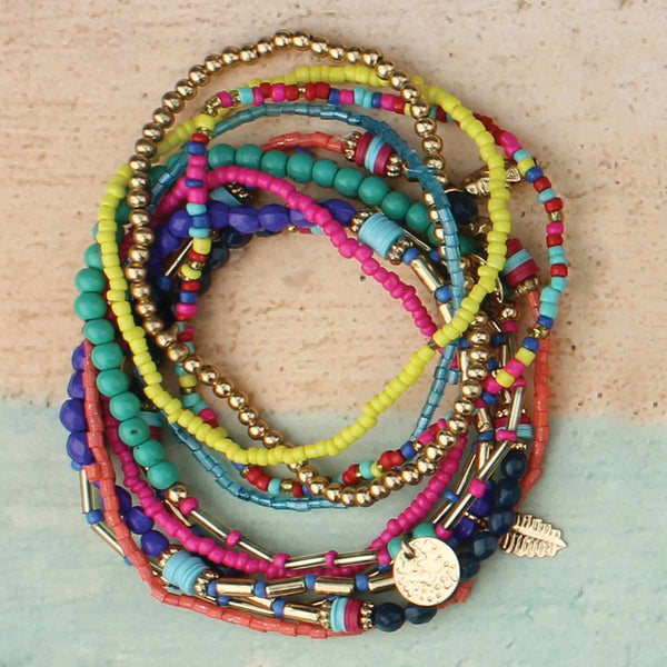 ZAD - Boho Delight Pastel Bead Bracelet Set