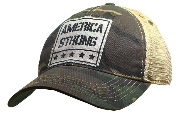 Vintage Life - America Strong Distressed Trucker Hat Baseball Cap