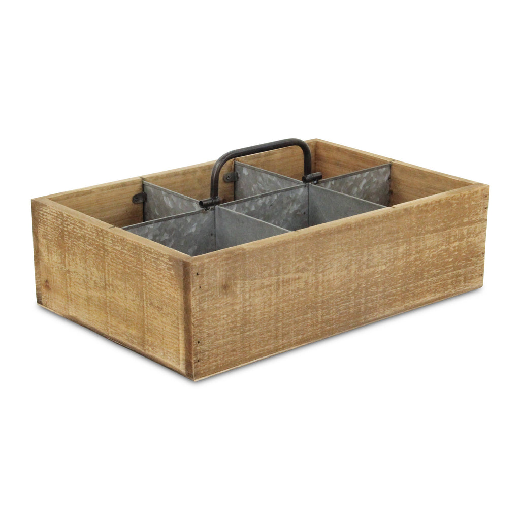 Cheungs - Wooden 6 Slot Caddy With Metal Divider