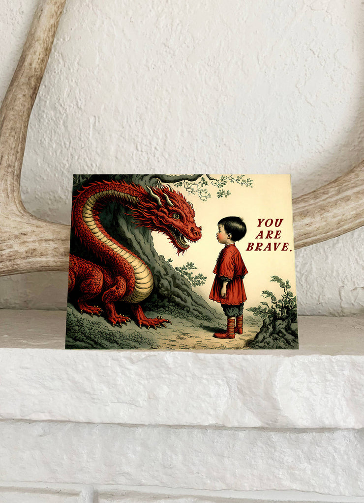 The Coin Laundry - You Are Brave Dragon Card - Sympathy Encouragement