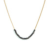 Splendid Iris - Delicate Crystal Accented Necklace: Black