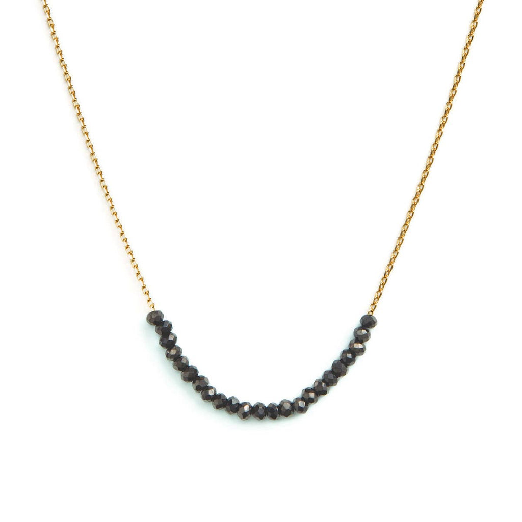 Splendid Iris - Delicate Crystal Accented Necklace: Black